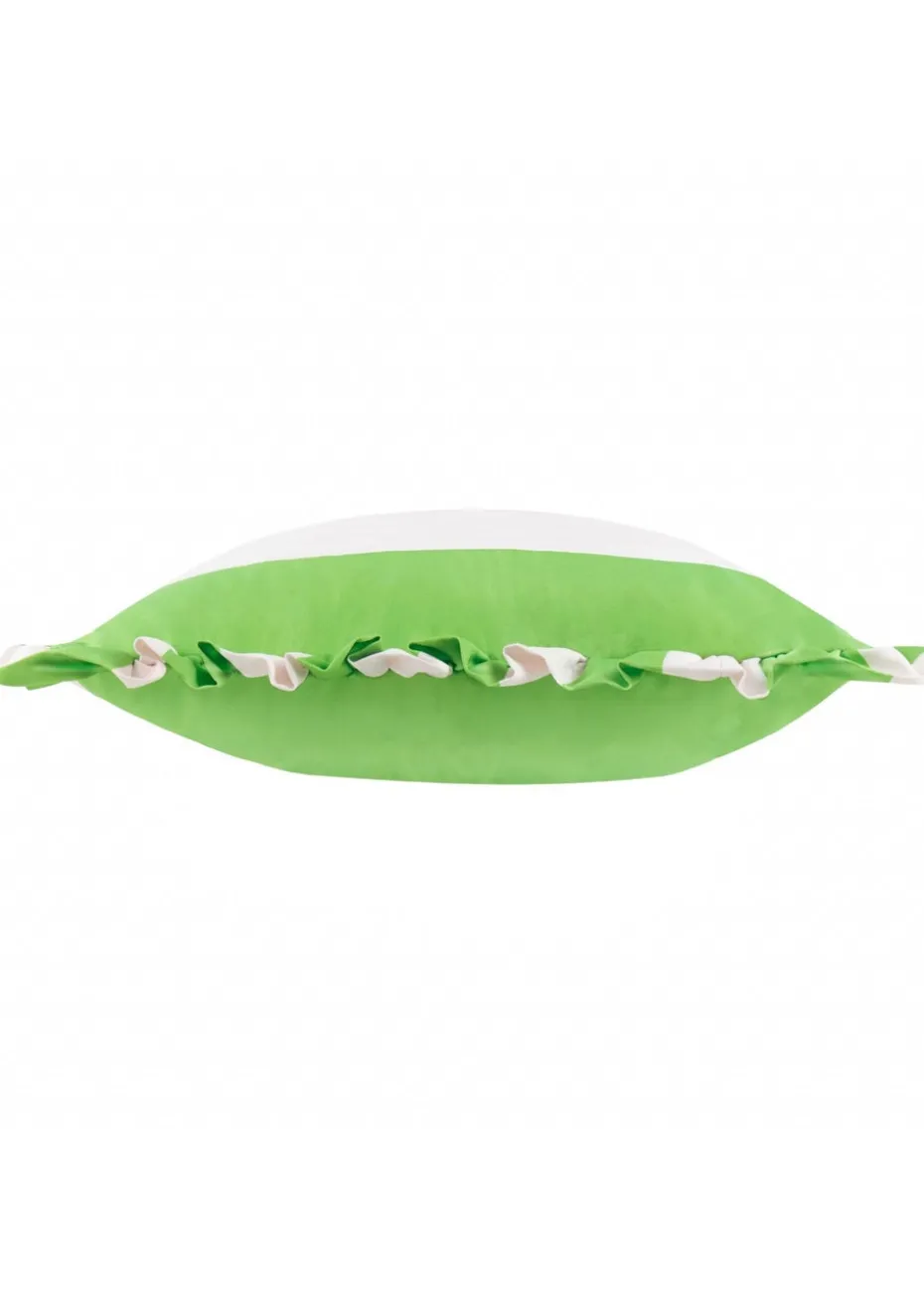 furn. Freen Palm Royale Stripe Ruffle Printed Outdoor Outdoor Cushion