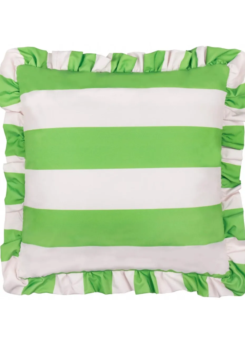 furn. Freen Palm Royale Stripe Ruffle Printed Outdoor Outdoor Cushion