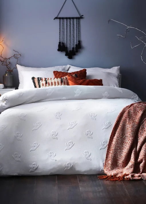 furn. Ghost Tufted 100% Cotton Duvet Cover Set