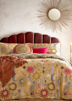 furn. Gold Ethereal Star Reversible Duvet Cover Set