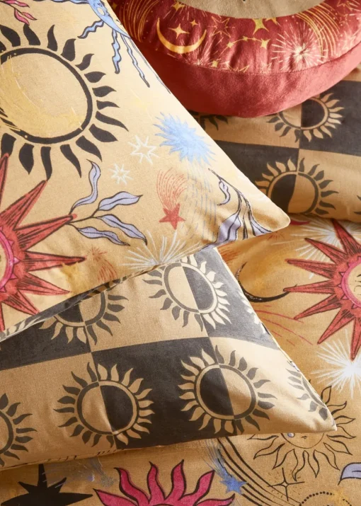 furn. Gold Ethereal Star Reversible Duvet Cover Set