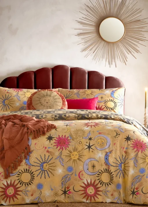 furn. Gold Ethereal Star Reversible Duvet Cover Set