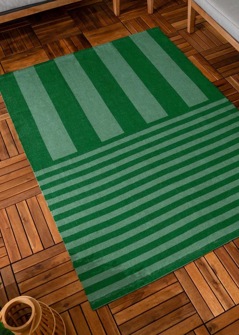 furn. Green Deck Stripe Printed Indoor/Outdoor Rug
