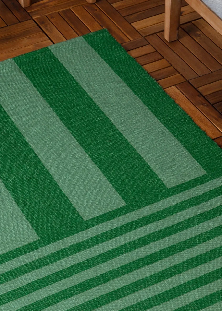 furn. Green Deck Stripe Printed Indoor/Outdoor Rug