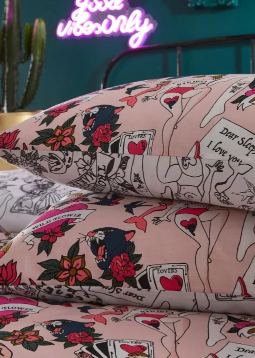 furn. Inked Tattoo Inspired Duvet Cover Set