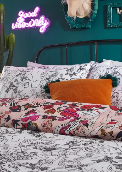 furn. Inked Tattoo Inspired Duvet Cover Set