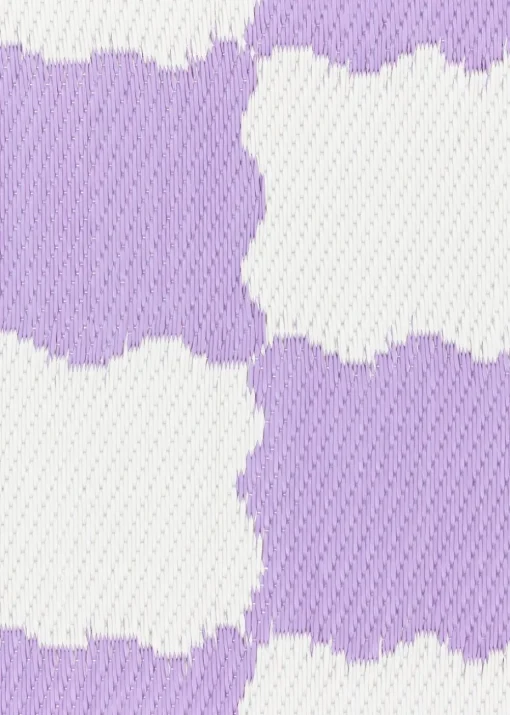 furn. Lilac Check Outdoor 100% Recycled Rug (120 x 180cm)