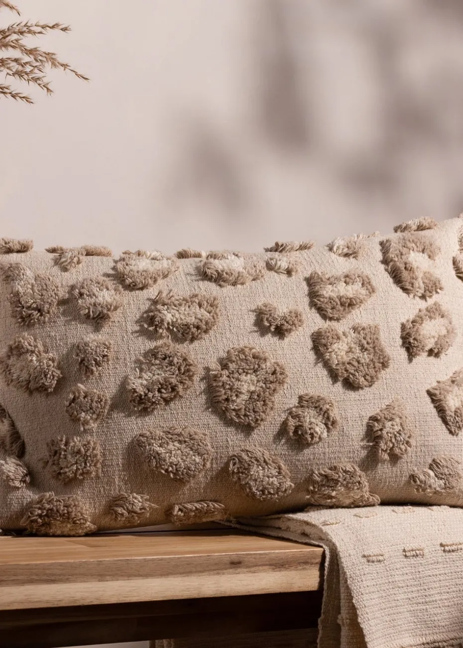 furn. Natural Maeve Tufted Cotton Filled Cushion (30cm x 50cm)