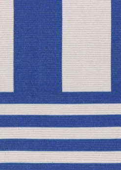 furn. Navy/White Deck Stripe Printed Indoor/Outdoor Rug