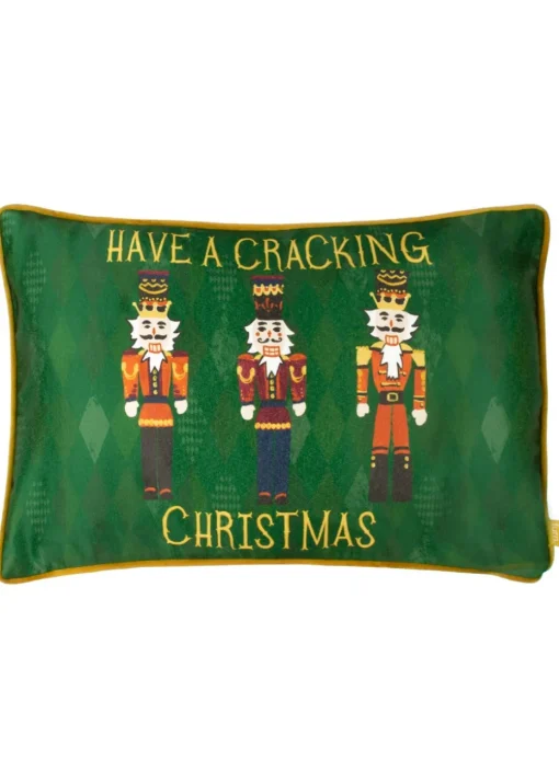 furn. Nutcracker Cracking Christmas Filled Cushion (30cm x 50cm x 8cm)