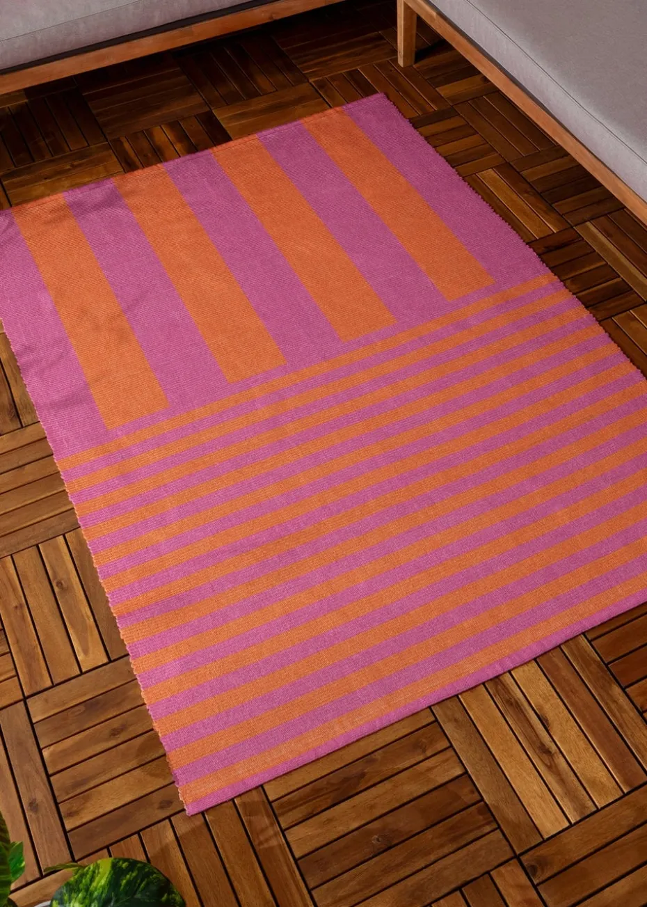 furn. Pink Deck Stripe Printed Indoor/Outdoor Rug