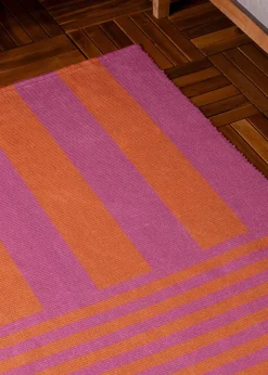 furn. Pink Deck Stripe Printed Indoor/Outdoor Rug