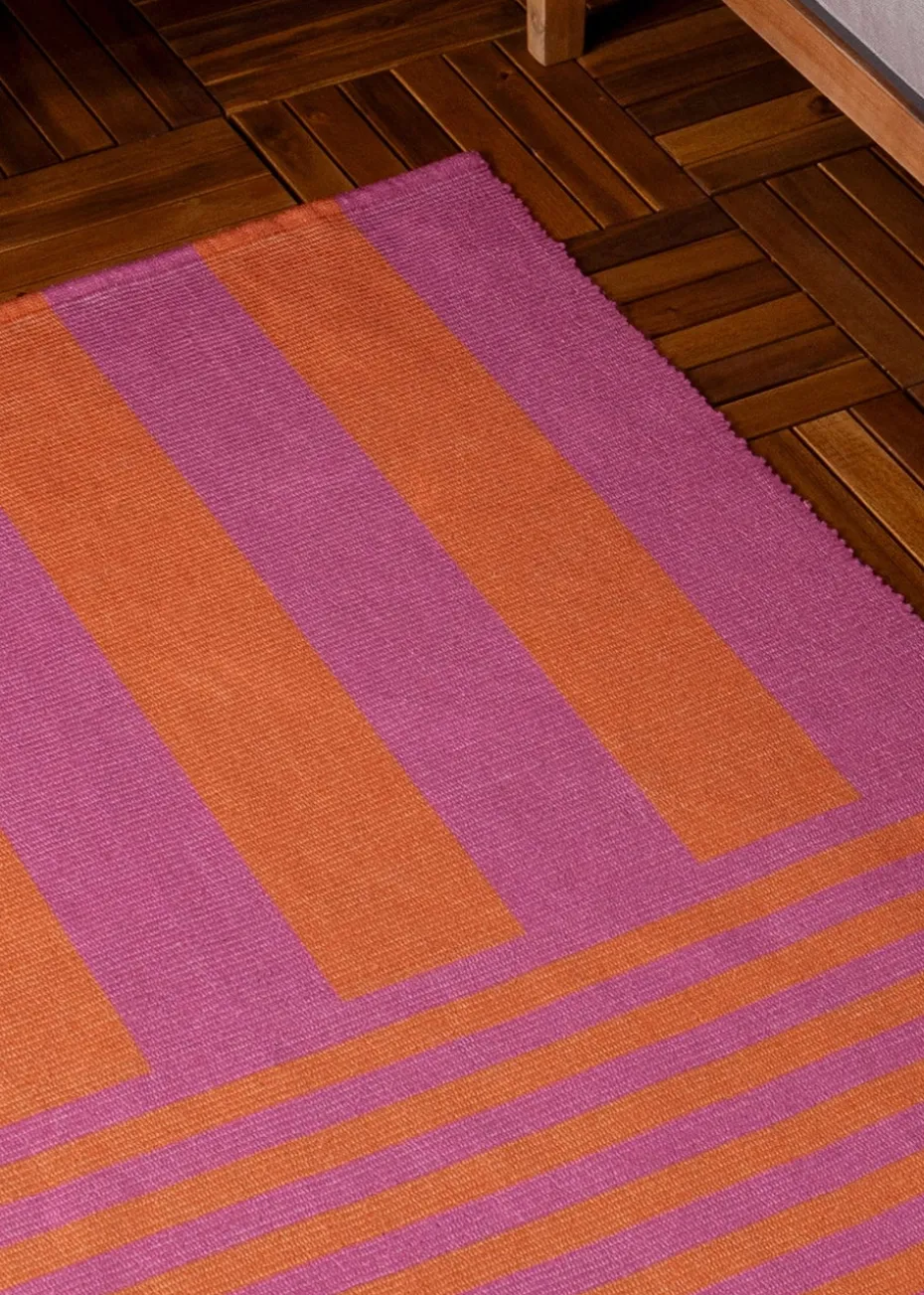 furn. Pink Deck Stripe Printed Indoor/Outdoor Rug