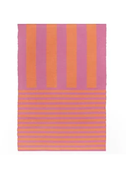 furn. Pink Deck Stripe Printed Indoor/Outdoor Rug