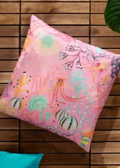 furn. Pink Reef Printed Outdoor Outdoor Cushion