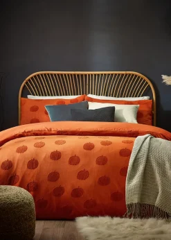 furn. Pumpkin Tufted 100% Cotton Duvet Cover Set