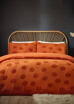furn. Pumpkin Tufted 100% Cotton Duvet Cover Set