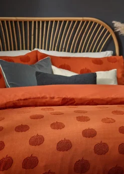 furn. Pumpkin Tufted 100% Cotton Duvet Cover Set