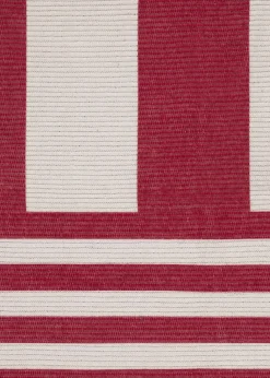 furn. Red Deck Stripe Printed Indoor/Outdoor Rug