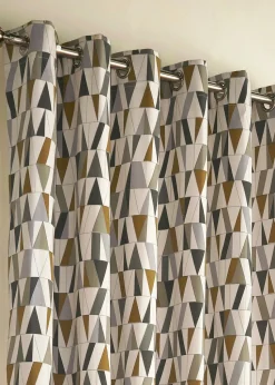 furn. Reno Geometric Eyelet Curtains
