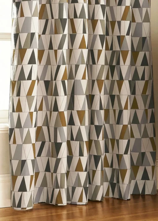 furn. Reno Geometric Eyelet Curtains