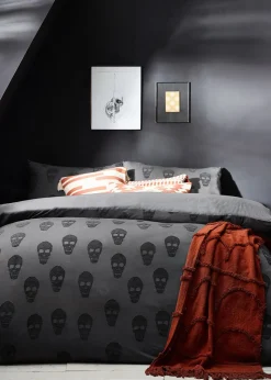 furn. Skulls Tufted 100% Cotton Duvet Cover Set