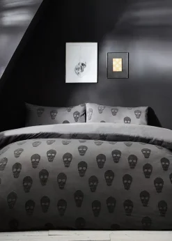 furn. Skulls Tufted 100% Cotton Duvet Cover Set