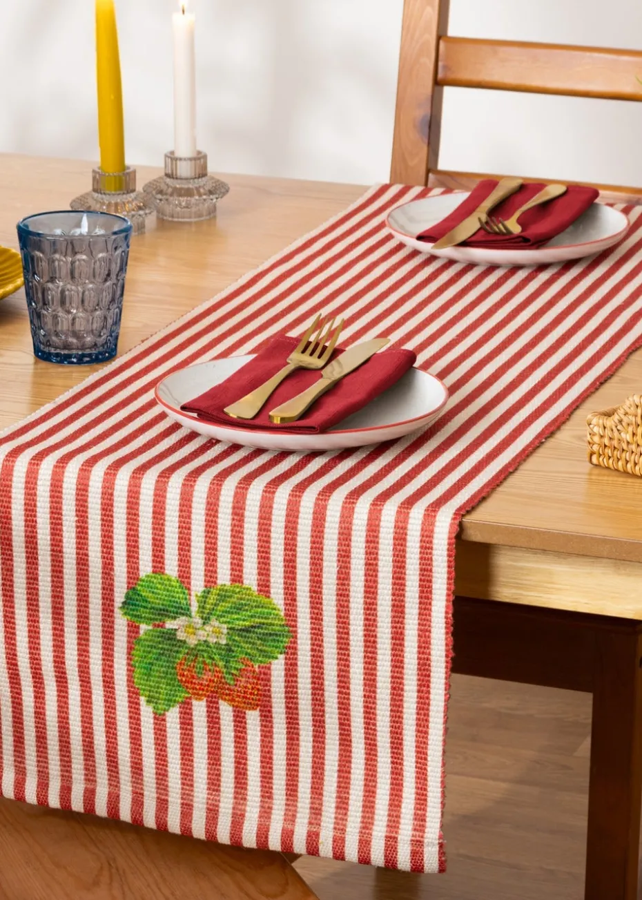 furn. Strawberry Stripes Table Runner (180 x 35cm)