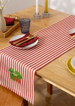 furn. Strawberry Stripes Table Runner (180 x 35cm)