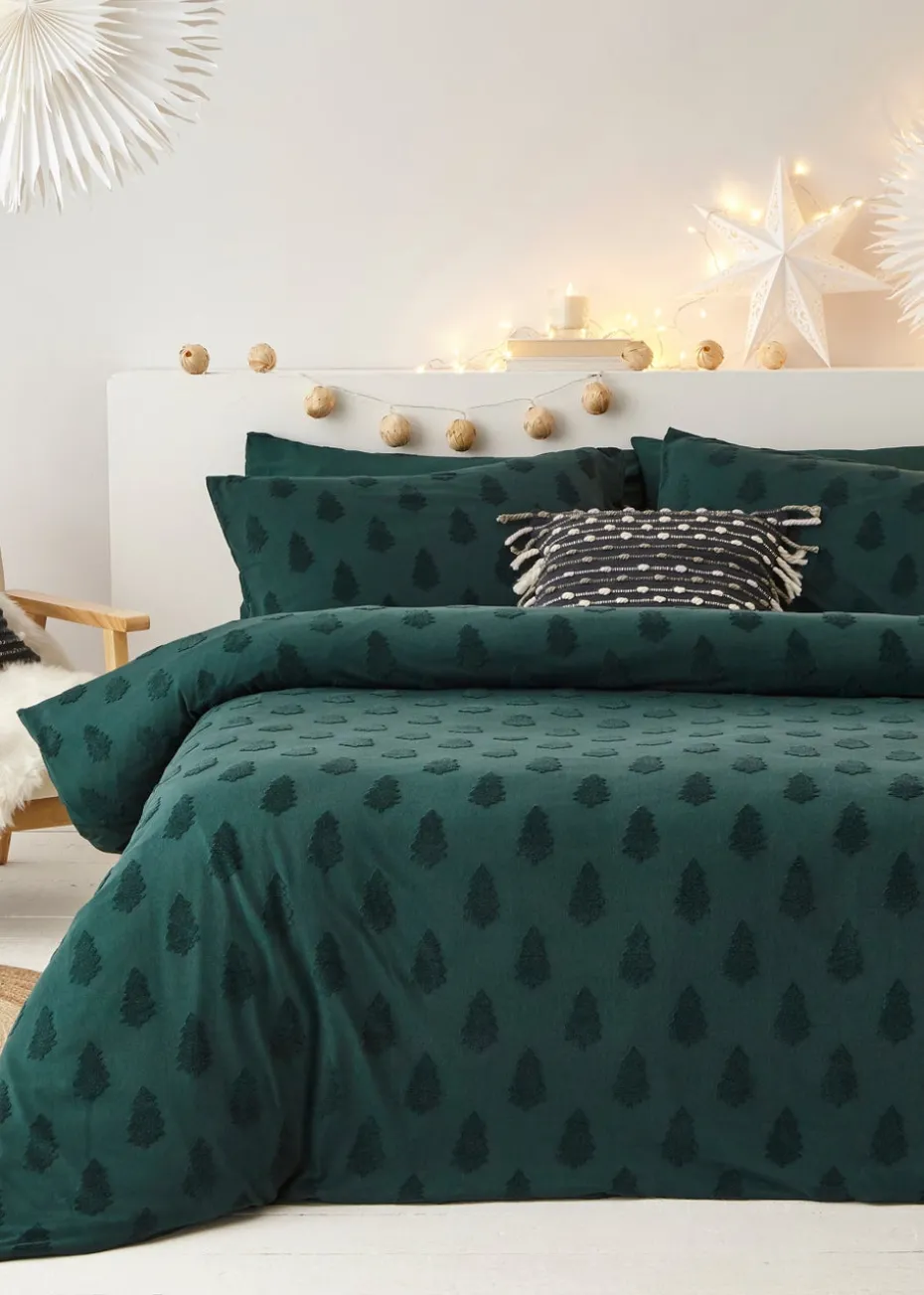 furn. Tufted Tree 100% Cotton Duvet Cover Set