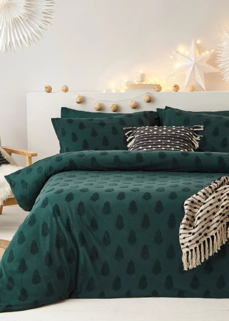 furn. Tufted Tree 100% Cotton Duvet Cover Set