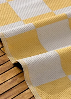 furn. Yellow Checkerboard Recycled Outdoor Rug