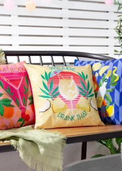furn. Yellow Pina There Filled Outdoor Cushions (43cm x 43cm x 8cm)