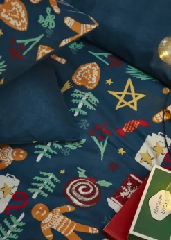 furn. Yuletide Treats Pyjama Fleece Christmas Duvet Cover Set