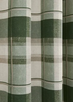 Fusion Balmoral Check Bottle Green Eyelet Curtains