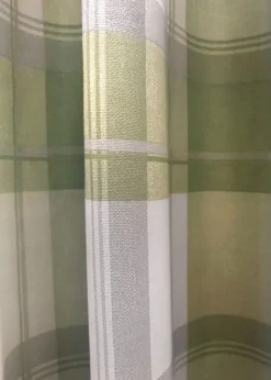 Fusion Balmoral Check Green Eyelet Curtains