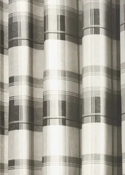 Fusion Balmoral Check Grey Eyelet Curtains