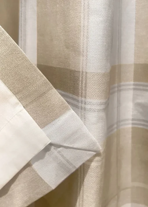 Fusion Balmoral Check Natural Eyelet Curtains