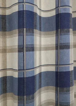 Fusion Balmoral Check Navy Eyelet Curtains