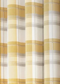 Fusion Balmoral Check Yellow Eyelet Curtains