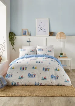 Fusion Beach Huts Blue Duvet Cover Set