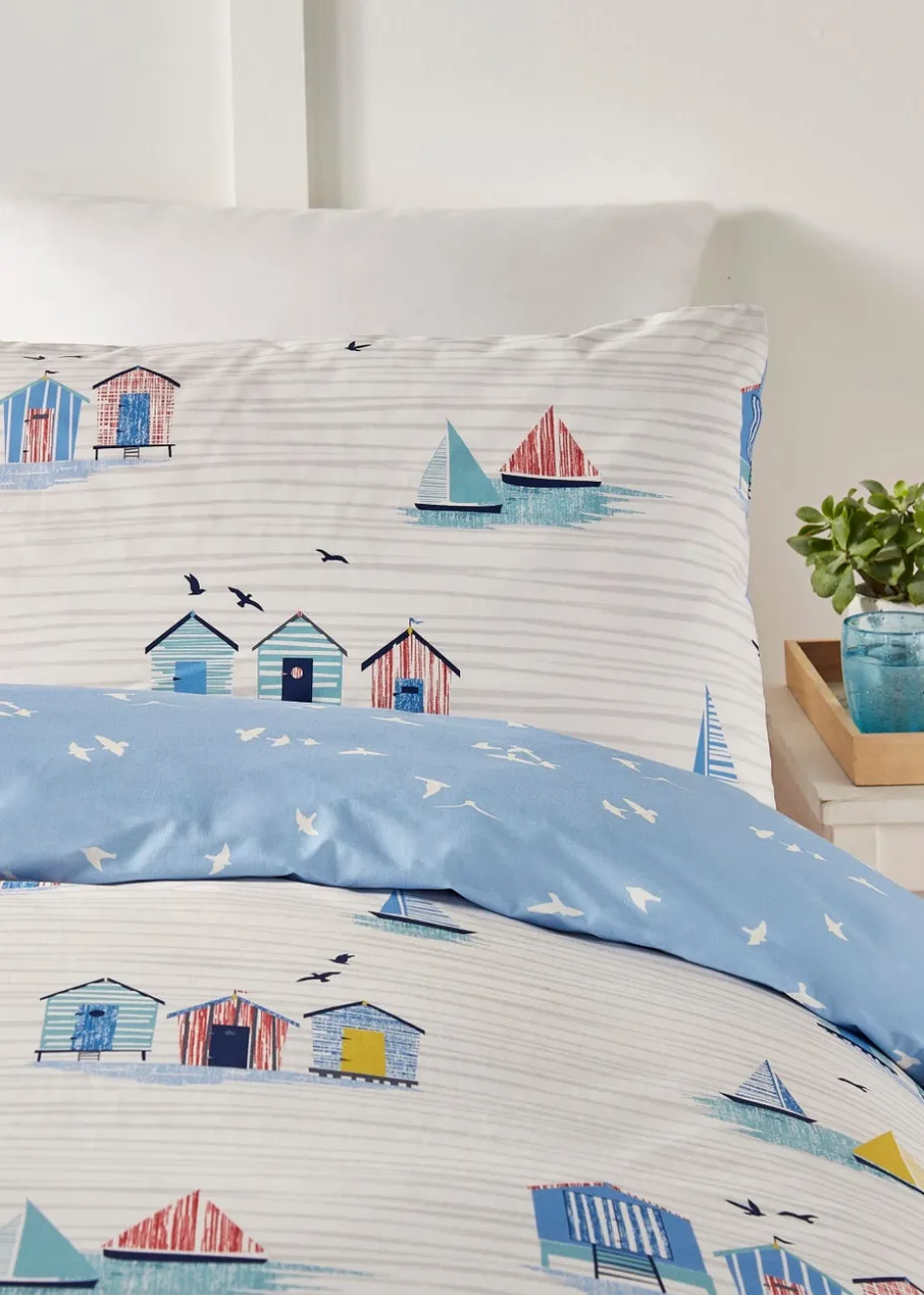 Fusion Beach Huts Blue Duvet Cover Set