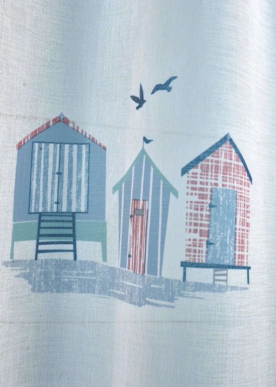 Fusion Beach Huts Blue Voile Panel