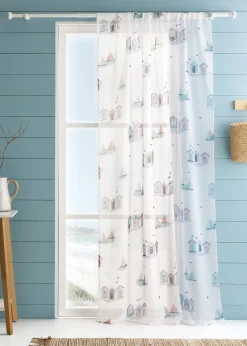 Fusion Beach Huts Blue Voile Panel