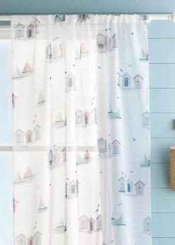 Fusion Beach Huts Blue Voile Panel