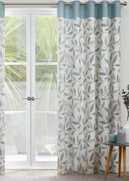 Fusion Beechwood Blue Eyelet Curtains
