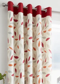 Fusion Beechwood Red Eyelet Curtains