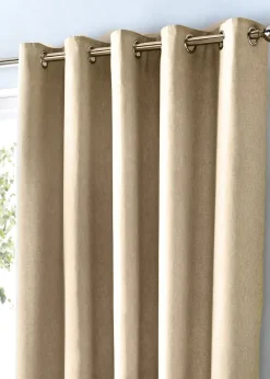 Fusion Cannes Woven Natural Eyelet Curtains