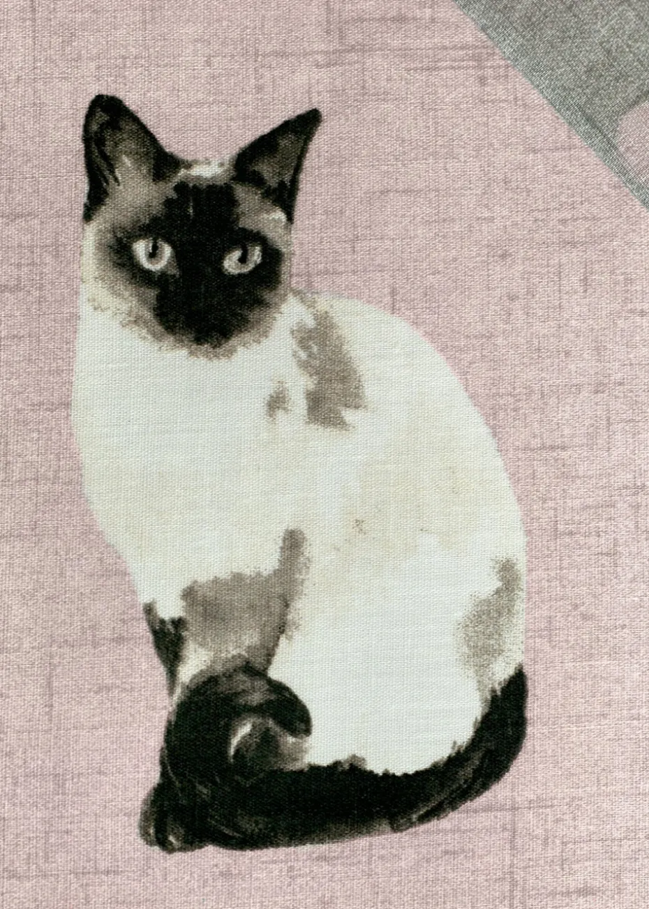 Fusion Cats Reversible Pink Duvet Cover Set