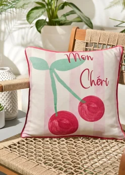 Fusion Cherry Reversible Pink Filled Cushion